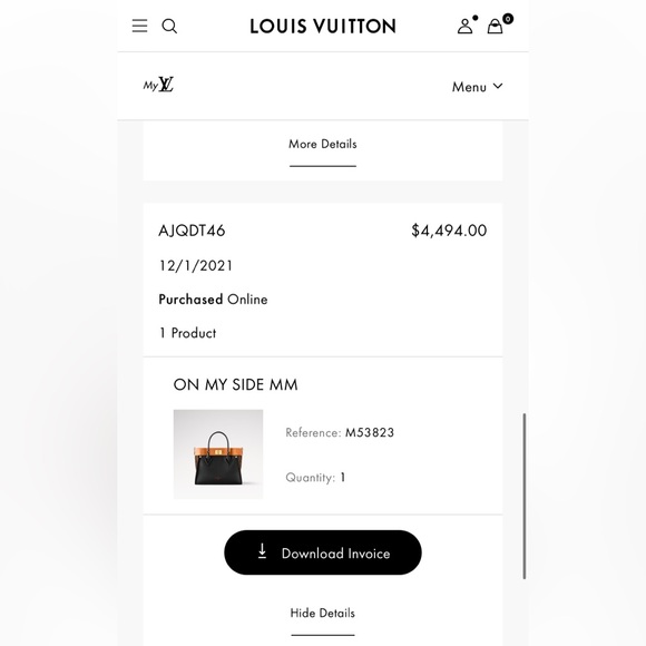 Authentic Louis Vuitton on my side handbag EUC - Picture 2 of 8